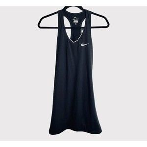 Nike Womens Dri Fit Tennis Dress Black XS Sleeveless Moisture Wicking Active GUC